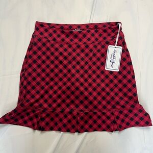 NWT Lady Pin Seeker Skirt Skort Size Small Buffalo Plaid Golf Pickleball Active